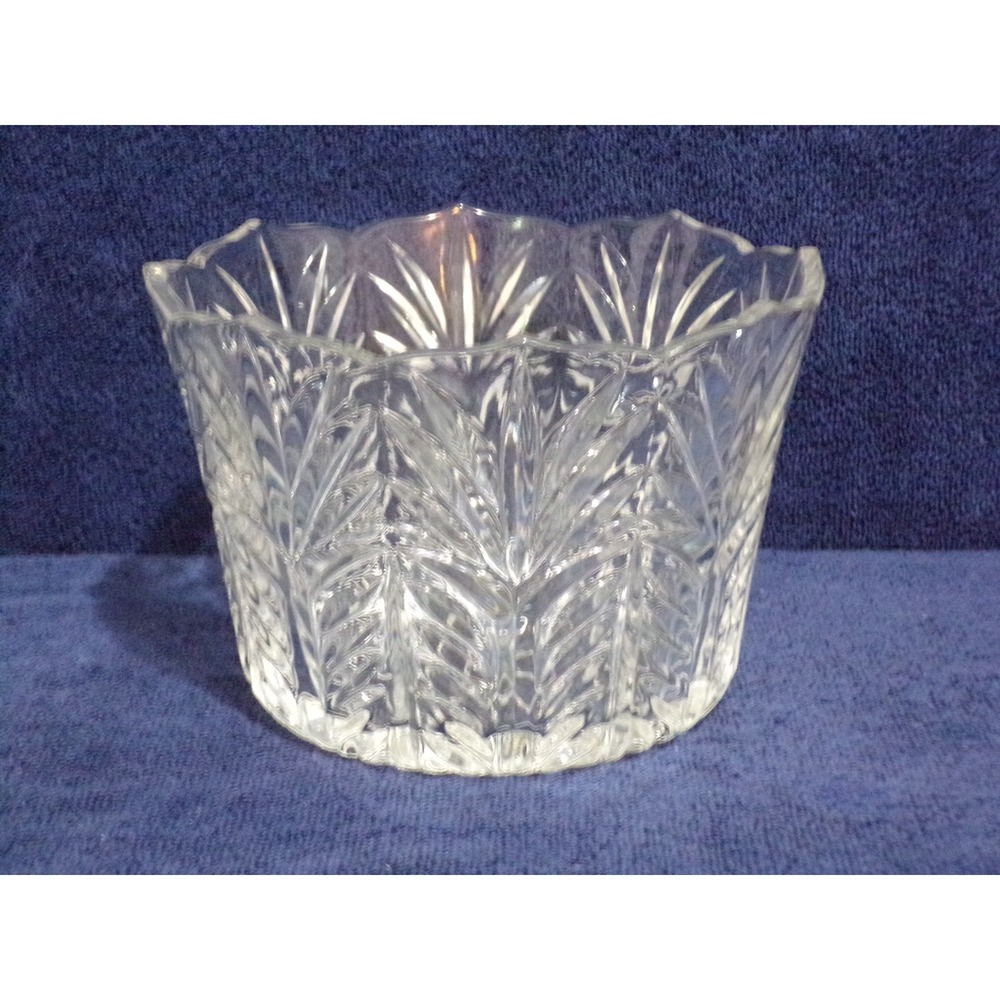 Vintage Heavy Lead Crystal Polish? Serving Bowl  Ice Bucket 8" Round x 5.5" Deep